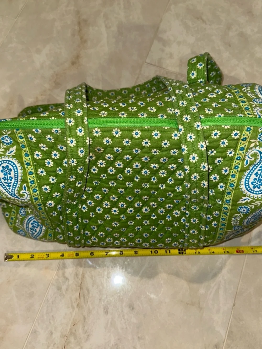 Vera Bradley Green Quilted Floral Paisley Tote